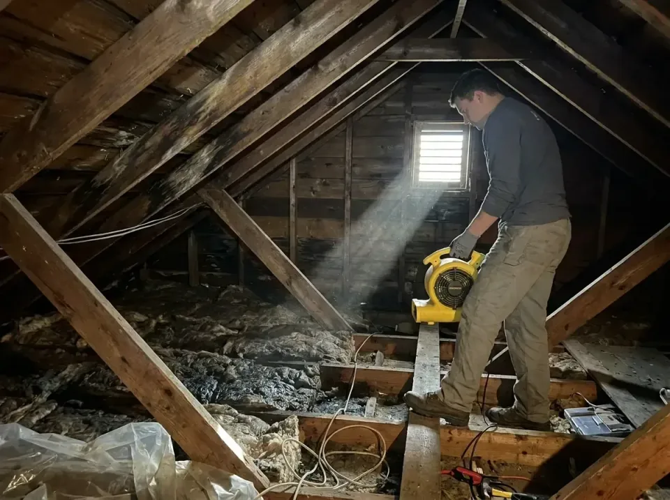 attic-water-damage-drying-proc-007 — frequently asked questions, Emergency Water Extraction & 24/7 Flood Response in Moriart…